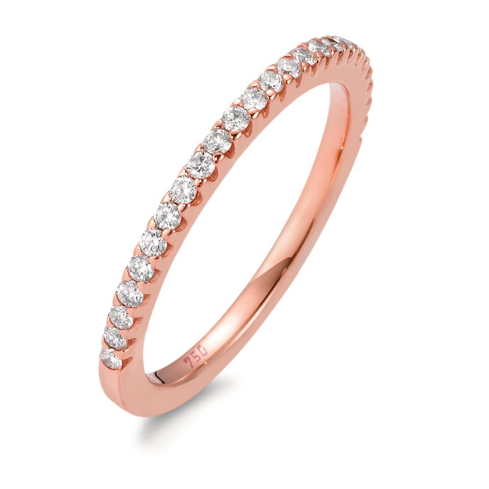 Anillo de memoria 750/oro rosa de 18 quilates Diamante blanco, 0.25 ct, 25 piedras, [Brillant], w-si