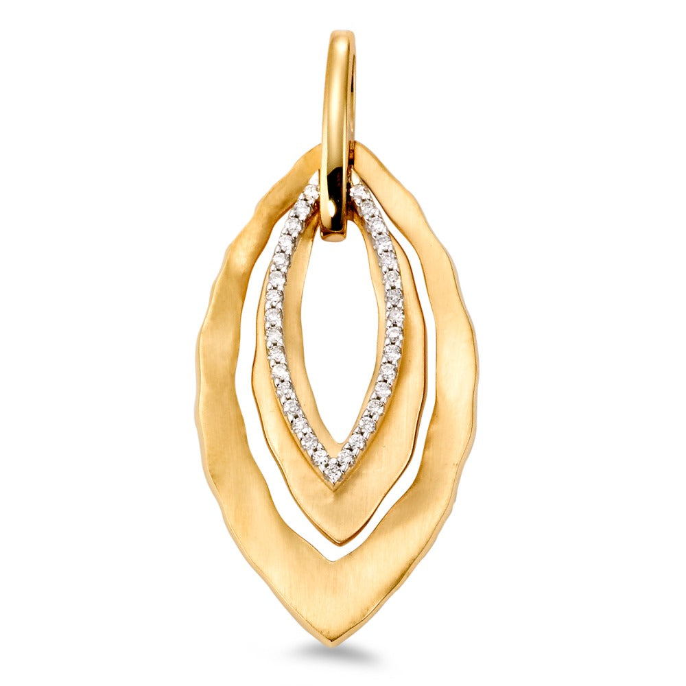 Colgante 750/oro amarillo de 18 quilates, 750/oro blanco de 18 quilates Diamante blanco, 0.16 ct, 33 piedras, [Brillant], w-si