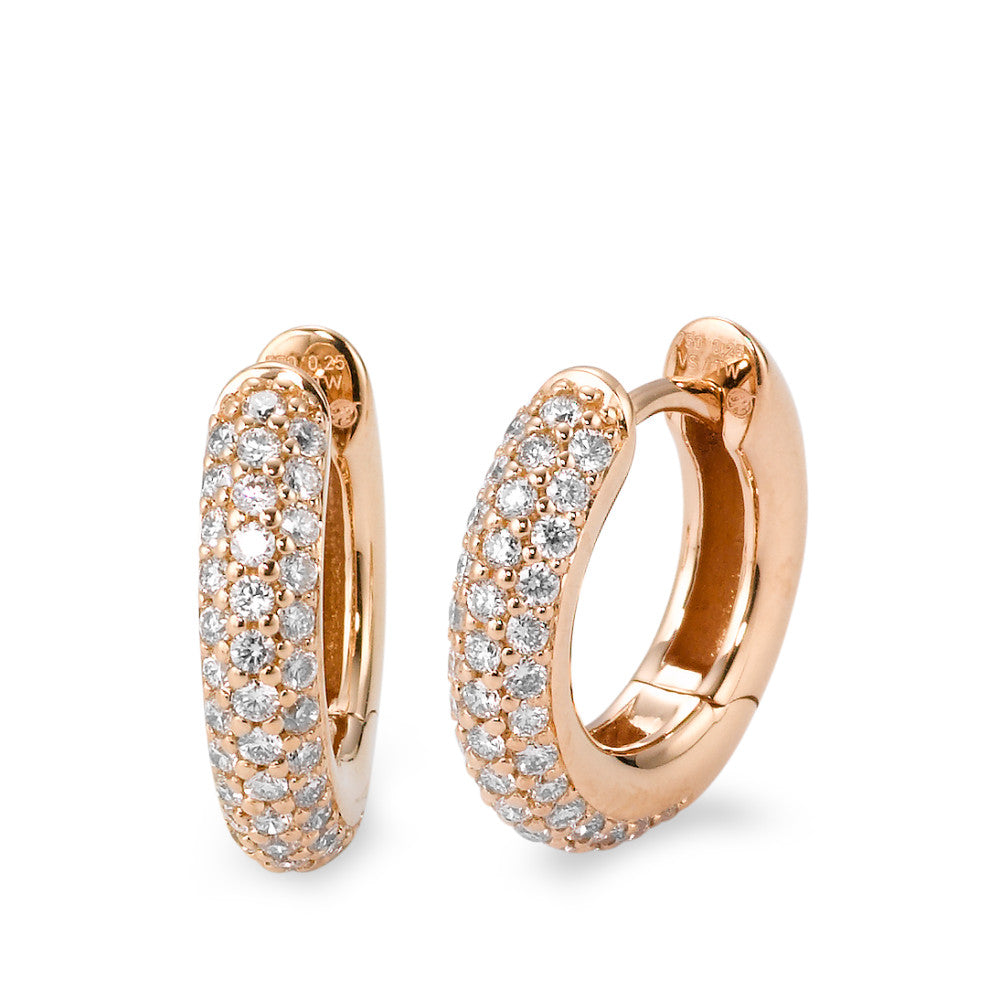 Aro con bisagra 750/oro rojo de 18 quilates Diamante blanco, 0.50 ct, 84 piedras, [Brillant], tw-vsi