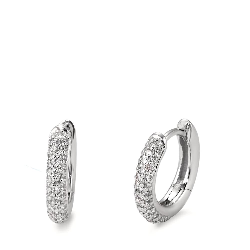 Aro con bisagra 750/oro blanco de 18 quilates Diamante blanco, 0.25 ct, 74 piedras, [Brillant], tw-vsi