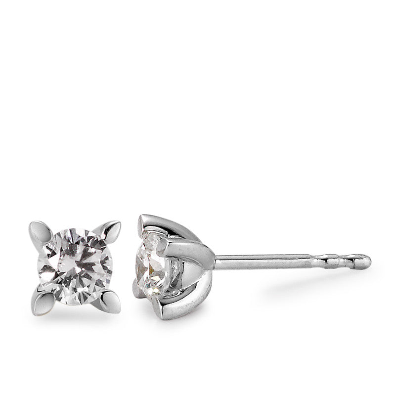 Pendientes 750/oro blanco de 18 quilates Diamante blanco, 0.50 ct, 2 piedras, [Brillant], w-si Ø5 mm