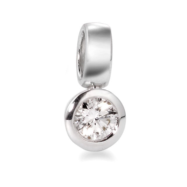 Colgante 750/oro blanco de 18 quilates Diamante blanco, 0.20 ct, [Brillant], w-si Ø5.5 mm