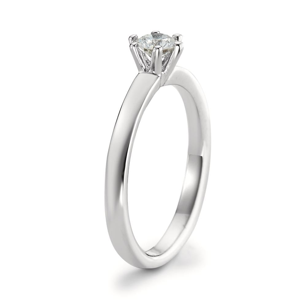 Anillo solitario 750/oro blanco de 18 quilates Diamante blanco, 0.20 ct, [Brillant], w-si