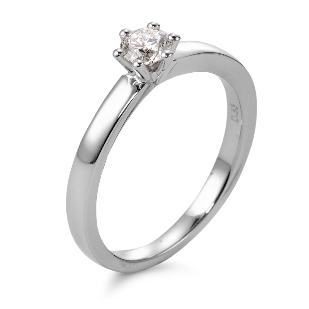 Anillo solitario 750/oro blanco de 18 quilates Diamante blanco, 0.25 ct, [Brillant], w-si