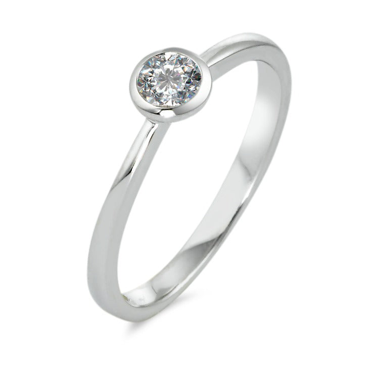 Anillo solitario 750/oro blanco de 18 quilates Diamante blanco, 0.20 ct, [Brillant], w-si