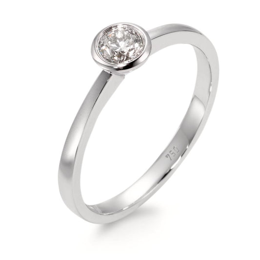 Anillo solitario 750/oro blanco de 18 quilates Diamante blanco, 0.25 ct, [Brillant], w-si