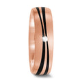 Anillo de pareja oro rosa de 585/14 kt, Carbón Diamante 0.02 ct, tw-si