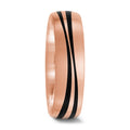 Anillo de pareja oro rosa de 585/14 kt, Carbón