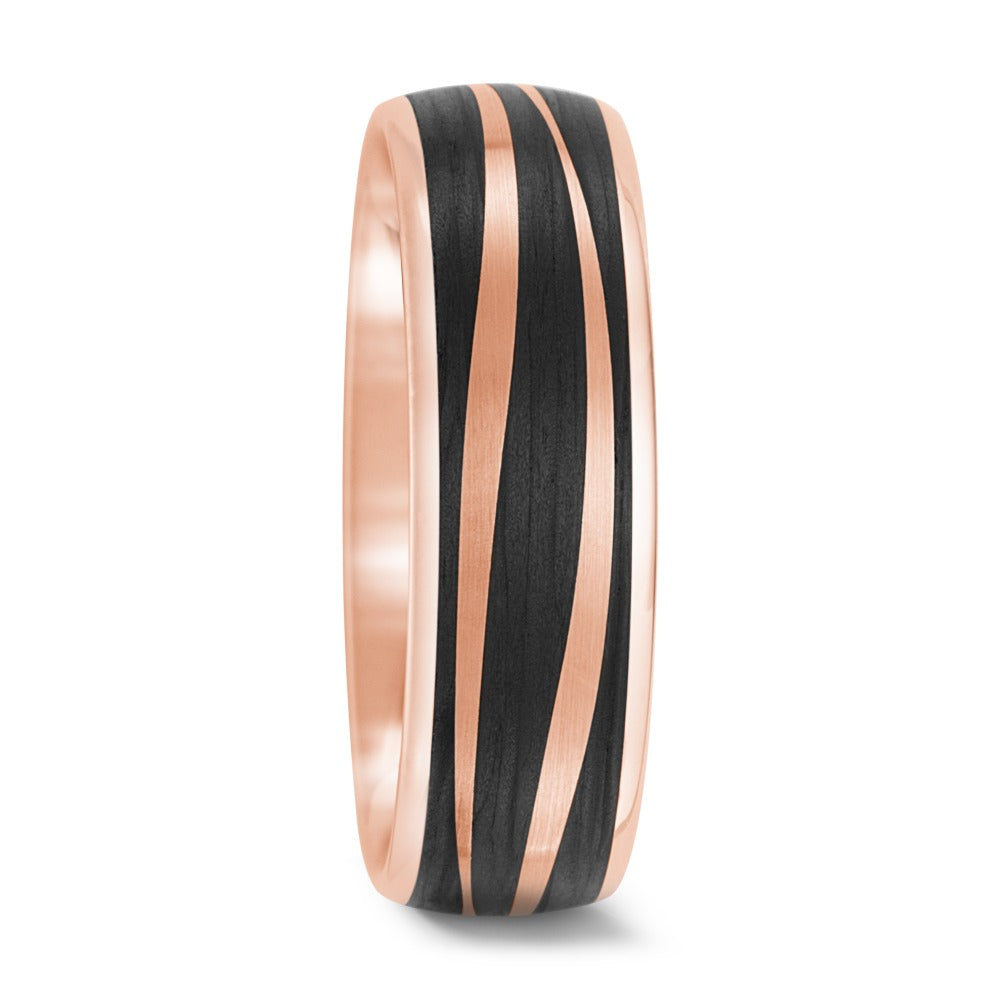 Anillo de pareja oro rosa de 585/14 kt, Carbón