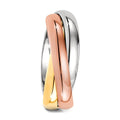 Anillo de pareja 750/oro amarillo de 18 quilates, 750/oro rojo de 18 quilates, 750/oro blanco de 18 quilates