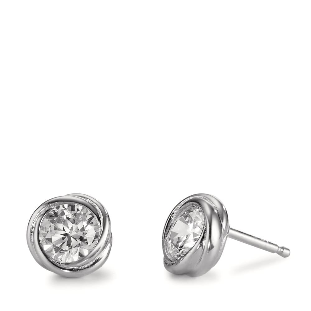 Pendientes Plata Circonita Rodio plateado Ø8 mm