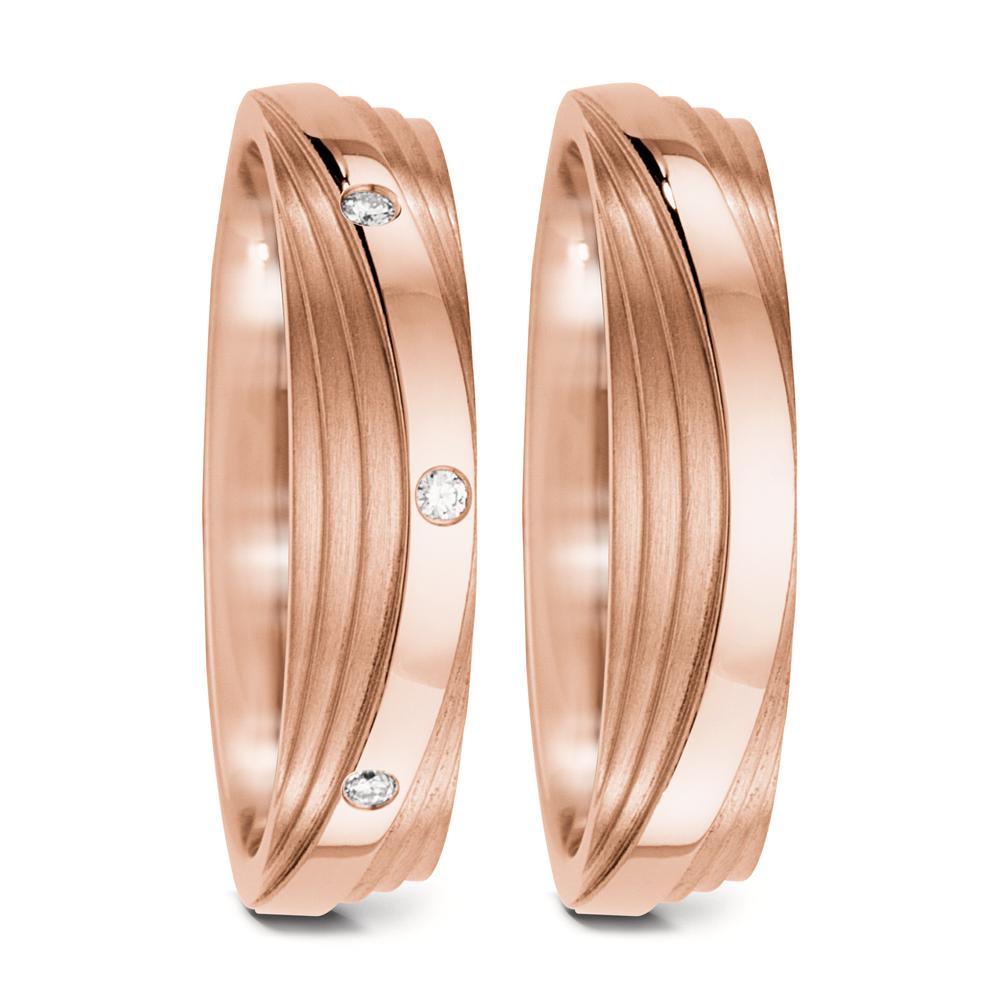 Anillo de pareja 750/oro rosa de 18 quilates