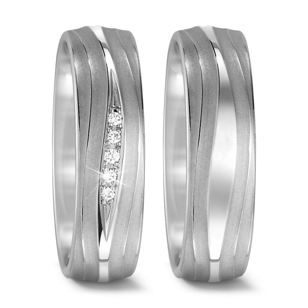 Anillo de pareja 750/oro blanco de 18 quilates