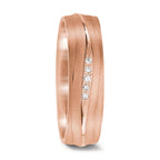 Anillo de pareja 750/oro rosa de 18 quilates Diamante 0.028 ct, 5 piedras, tw-vsi