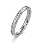 Anillo de memoria Acero inoxidable Circonita