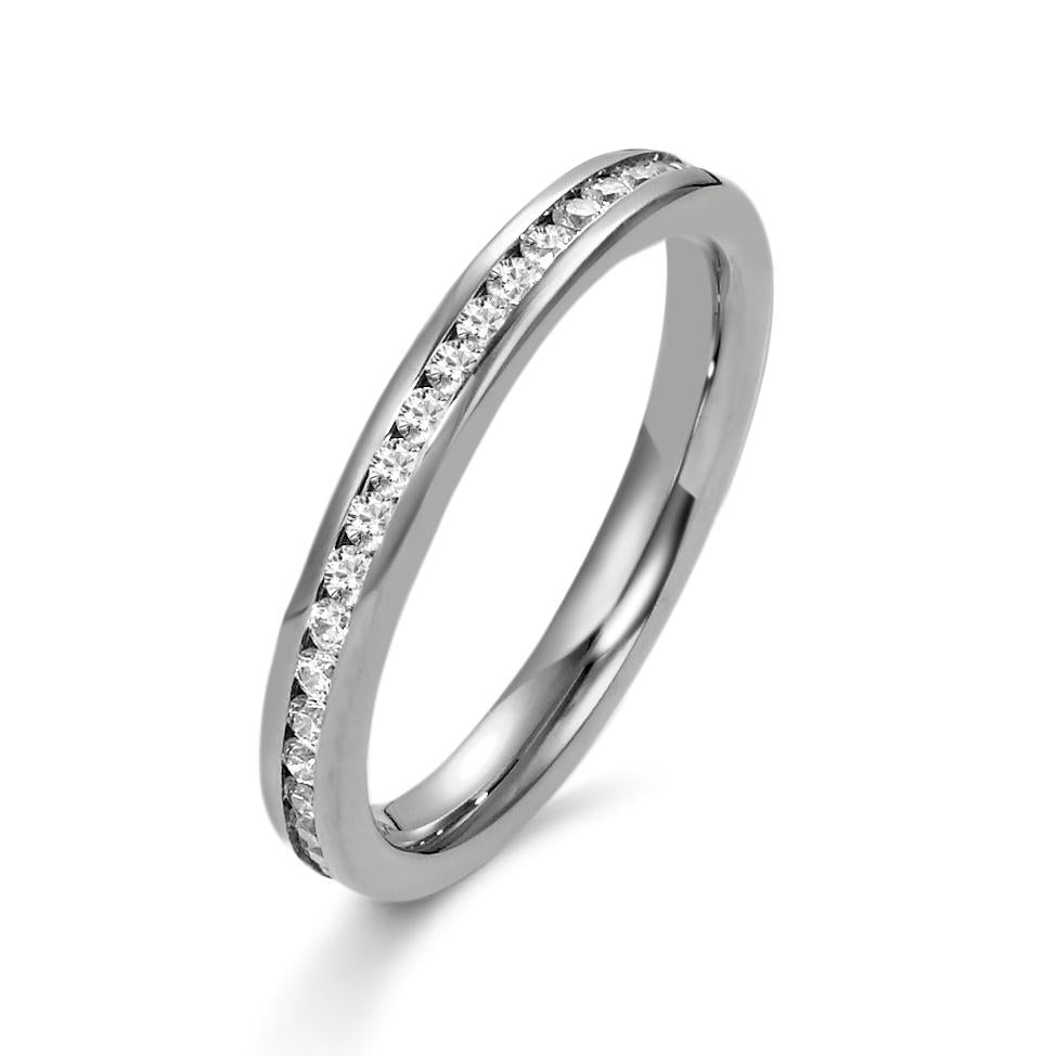 Anillo de memoria Acero inoxidable Circonita