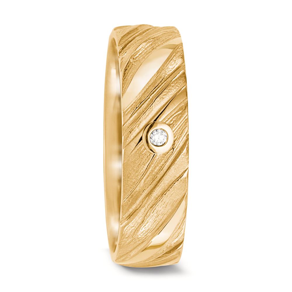 Anillo de pareja 750/oro amarillo de 18 quilates Diamante 0.04 ct, w-si