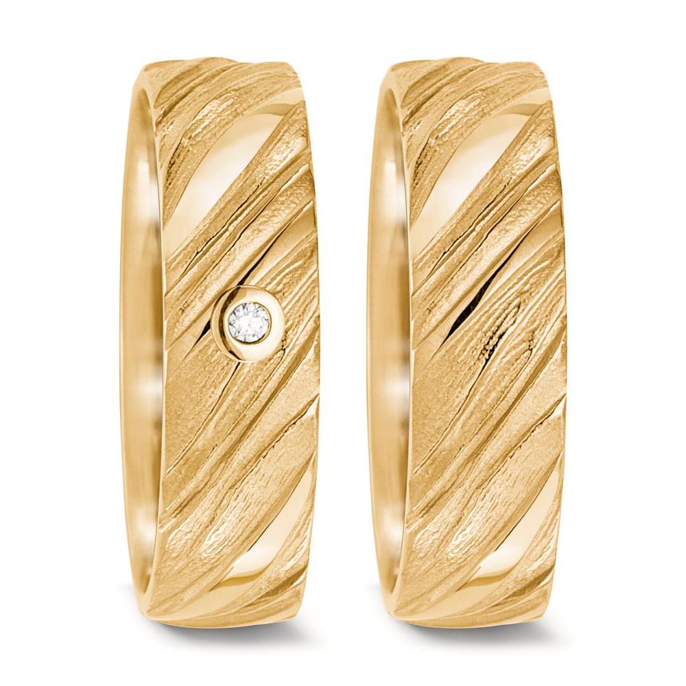 Anillo de pareja 750/oro amarillo de 18 quilates Diamante 0.04 ct, w-si