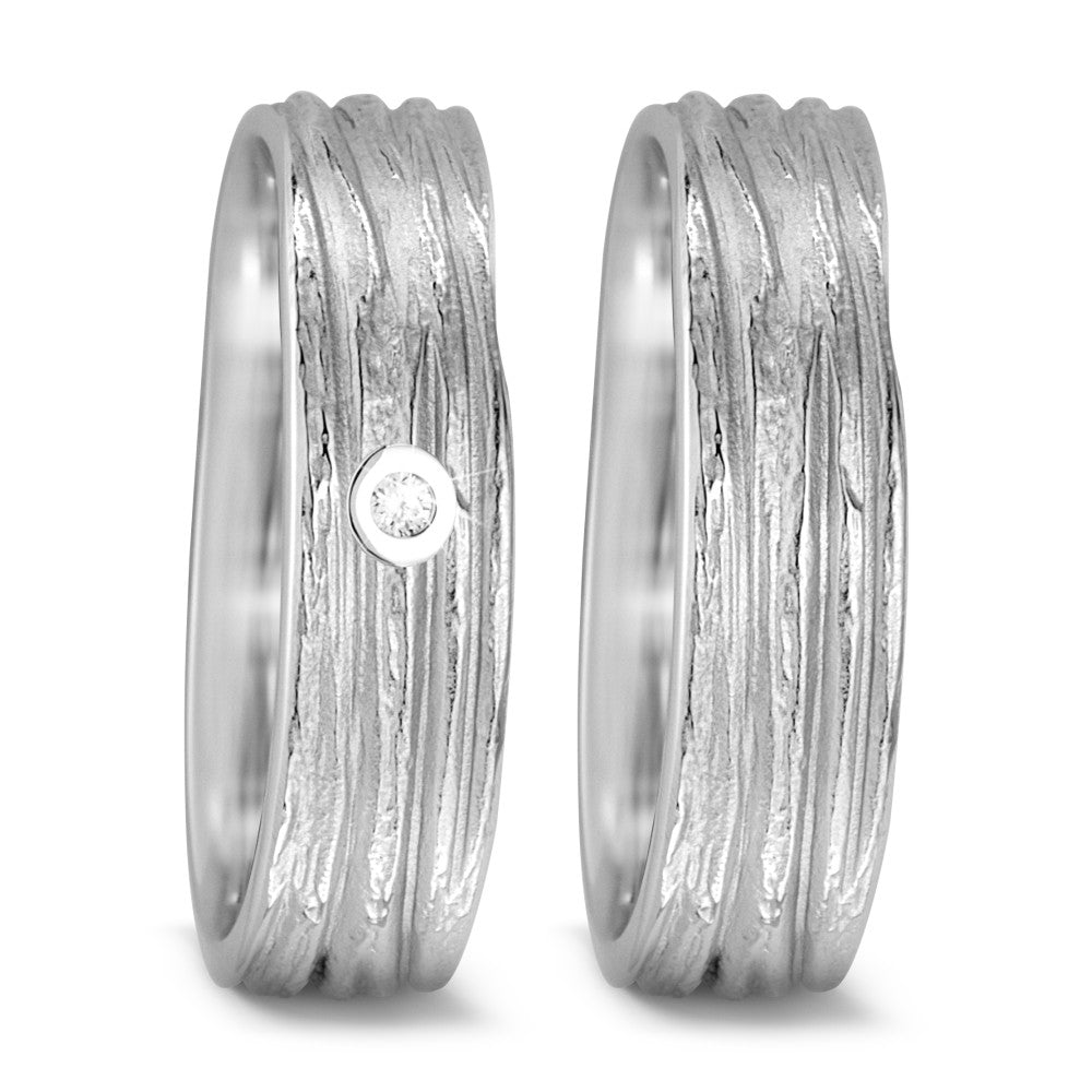 Anillo de pareja 750/oro blanco de 18 quilates
