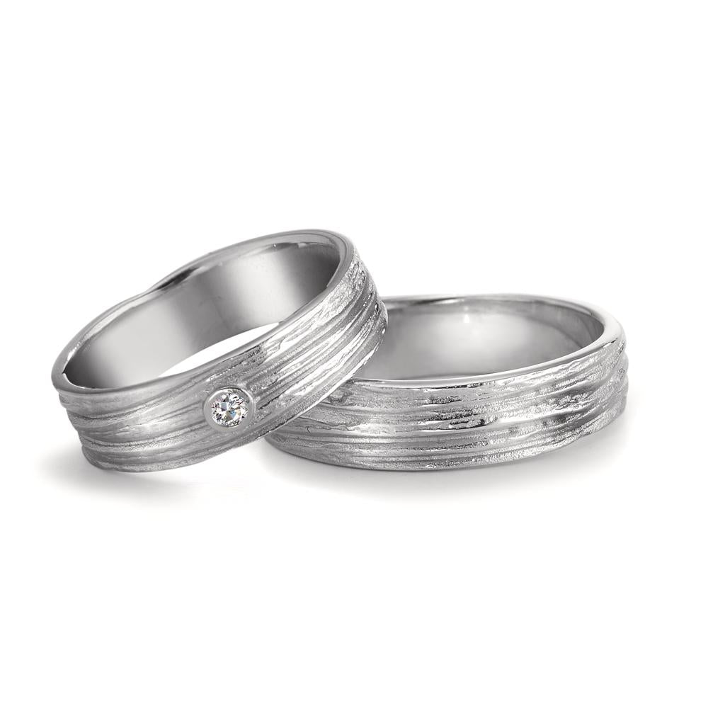 Anillo de pareja 750/oro blanco de 18 quilates Diamante 0.04 ct, w-si