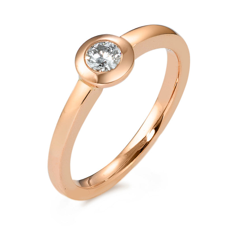 Anillo de dedo oro rosa de 585/14 kt Diamante 0.20 ct, w-si