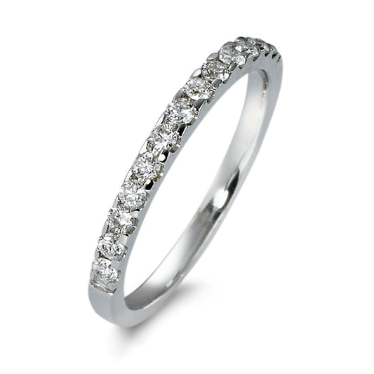 Anillo de memoria Oro blanco de 585/14 kt. Diamante 0.25 ct, 13 piedras, w-si