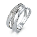 Anillo de dedo Oro blanco de 585/14 kt. Diamante 0.10 ct, 17 piedras, w-si