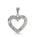 Colgante 750/oro blanco de 18 quilates Diamante 0.60 ct, 12 piedras, w-si Corazón Ø17 mm