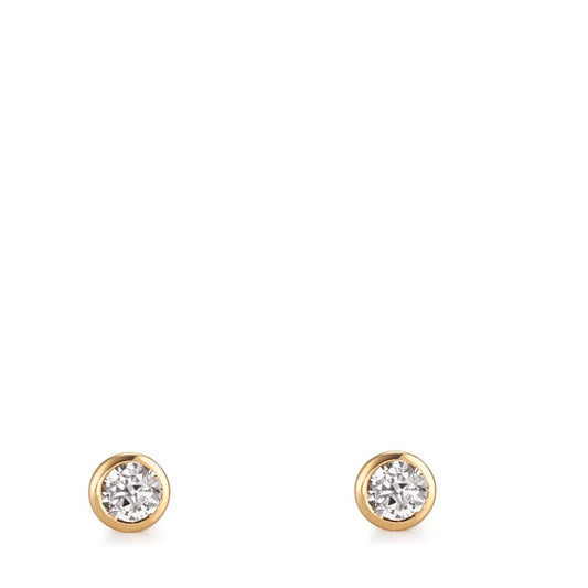 Pendientes 750/oro amarillo de 18 quilates Circonita 2 piedras Ø3 mm
