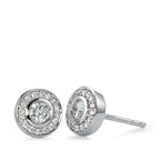 Pendientes 750/oro blanco de 18 quilates Diamante 0.39 ct, 34 piedras, w-si Ø7 mm