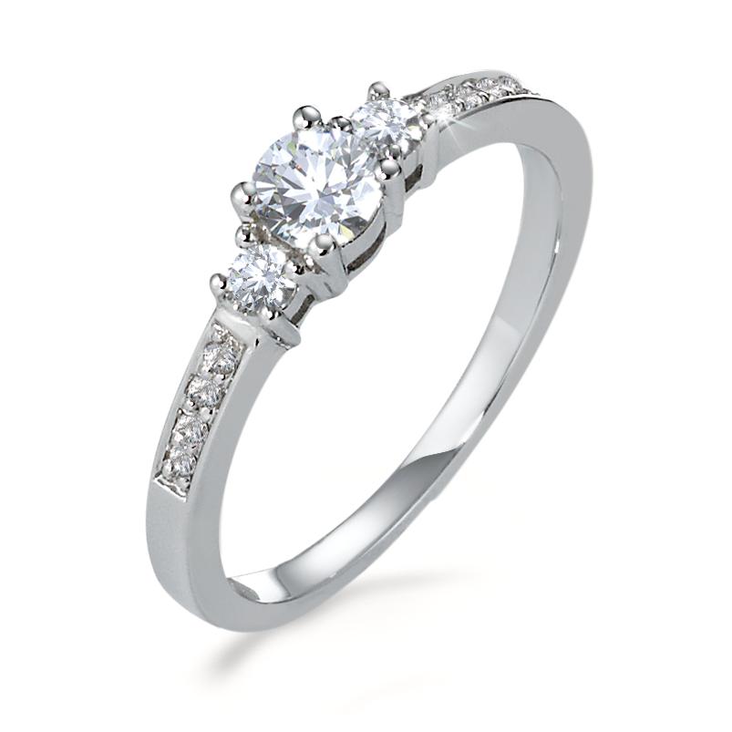 Anillo de dedo 750/oro blanco de 18 quilates Diamante 0.40 ct, 11 piedras, w-si