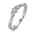 Anillo de dedo 750/oro blanco de 18 quilates Diamante 0.32 ct, 3 piedras, w-si