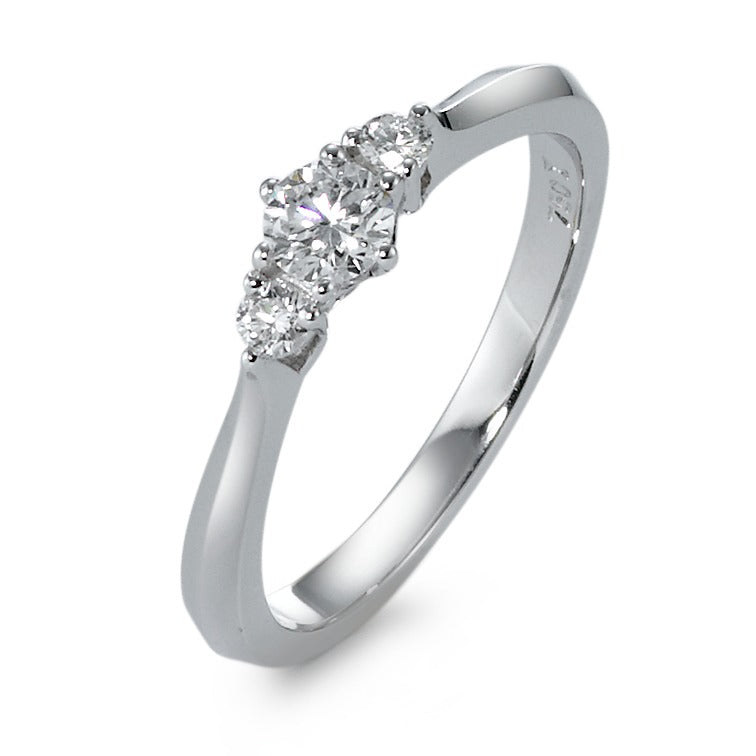 Anillo de dedo 750/oro blanco de 18 quilates Diamante 0.32 ct, 3 piedras, w-si