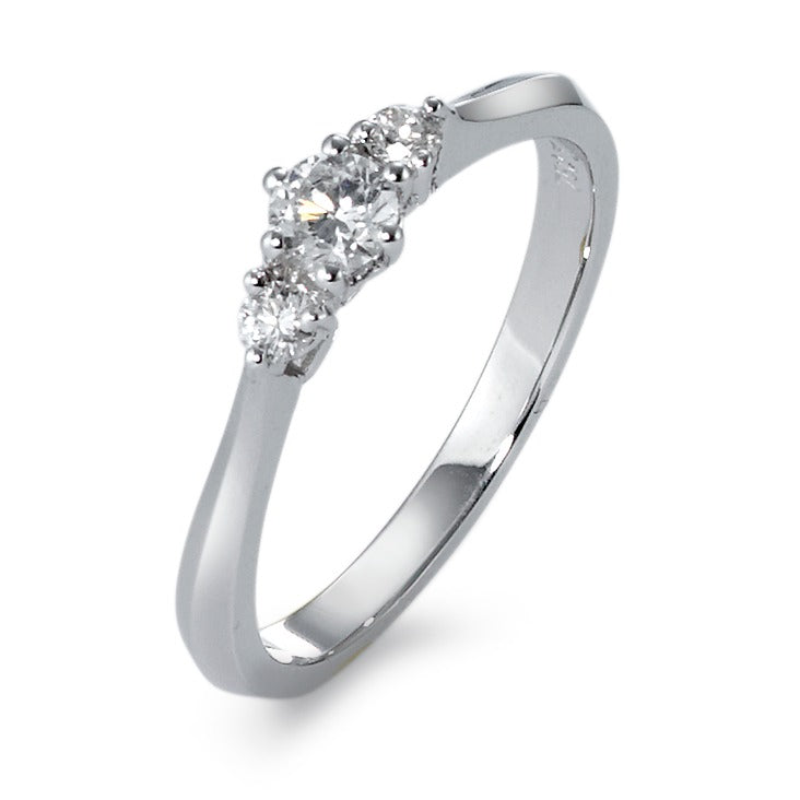 Anillo de dedo 750/oro blanco de 18 quilates Diamante 0.27 ct, 3 piedras, w-si