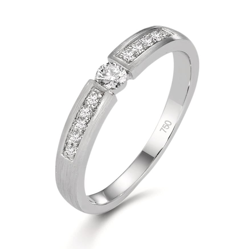 Anillo solitario 750/oro blanco de 18 quilates Diamante 0.20 ct, 11 piedras, w-si