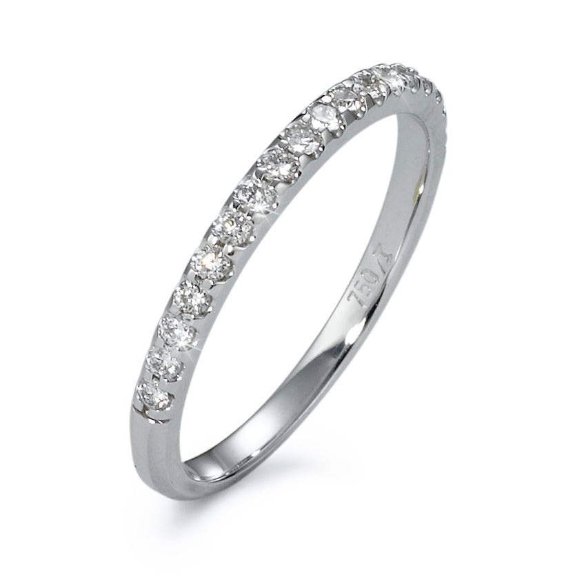 Anillo de memoria 750/oro blanco de 18 quilates Diamante 0.24 ct, 18 piedras, w-si