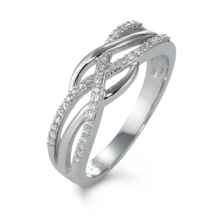 Anillo de dedo 750/oro blanco de 18 quilates Diamante 0.19 ct, 41 piedras, w-si