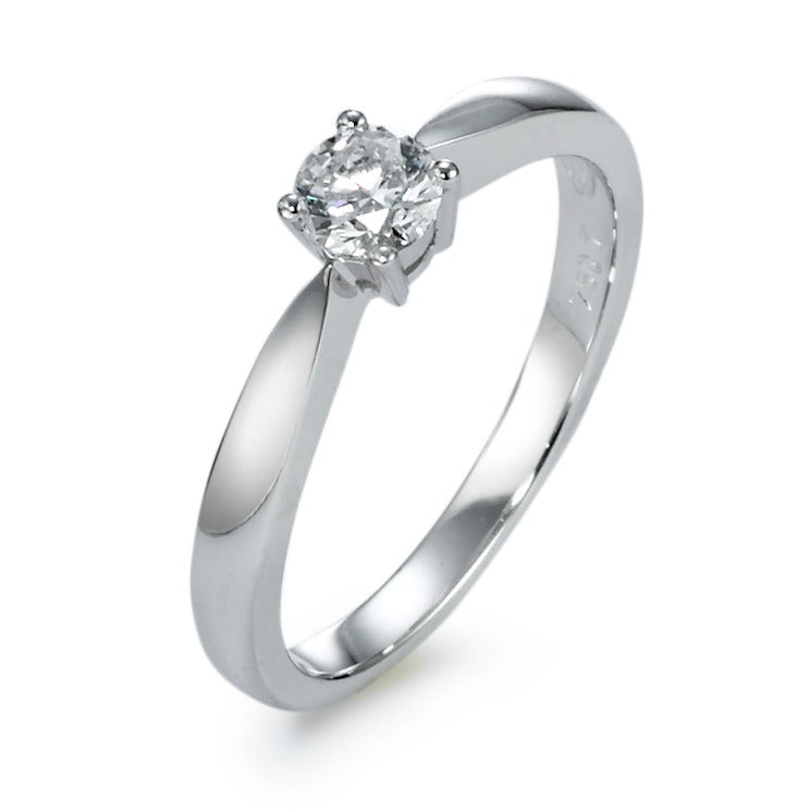 Anillo solitario 750/oro blanco de 18 quilates Diamante 0.30 ct, w-si