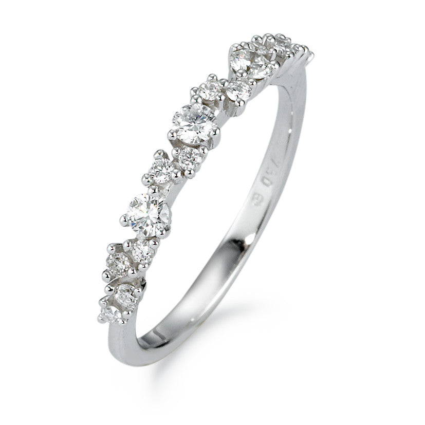 Anillo de dedo 750/oro blanco de 18 quilates Diamante blanco, 0.33 ct, 15 piedras, [Brillant], w-si