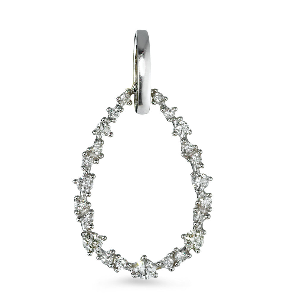 Colgante 750/oro blanco de 18 quilates Diamante blanco, 0.33 ct, 23 piedras, [Brillant], w-si