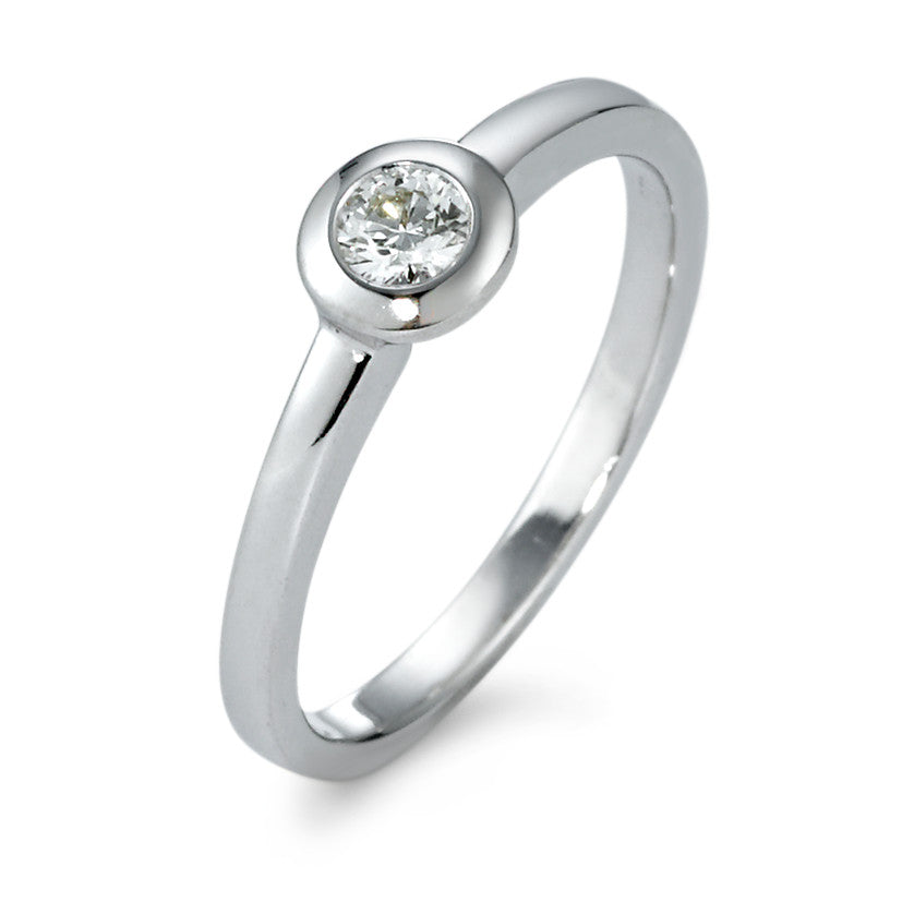 Anillo de dedo Oro blanco de 585/14 kt. Diamante 0.20 ct, w-si