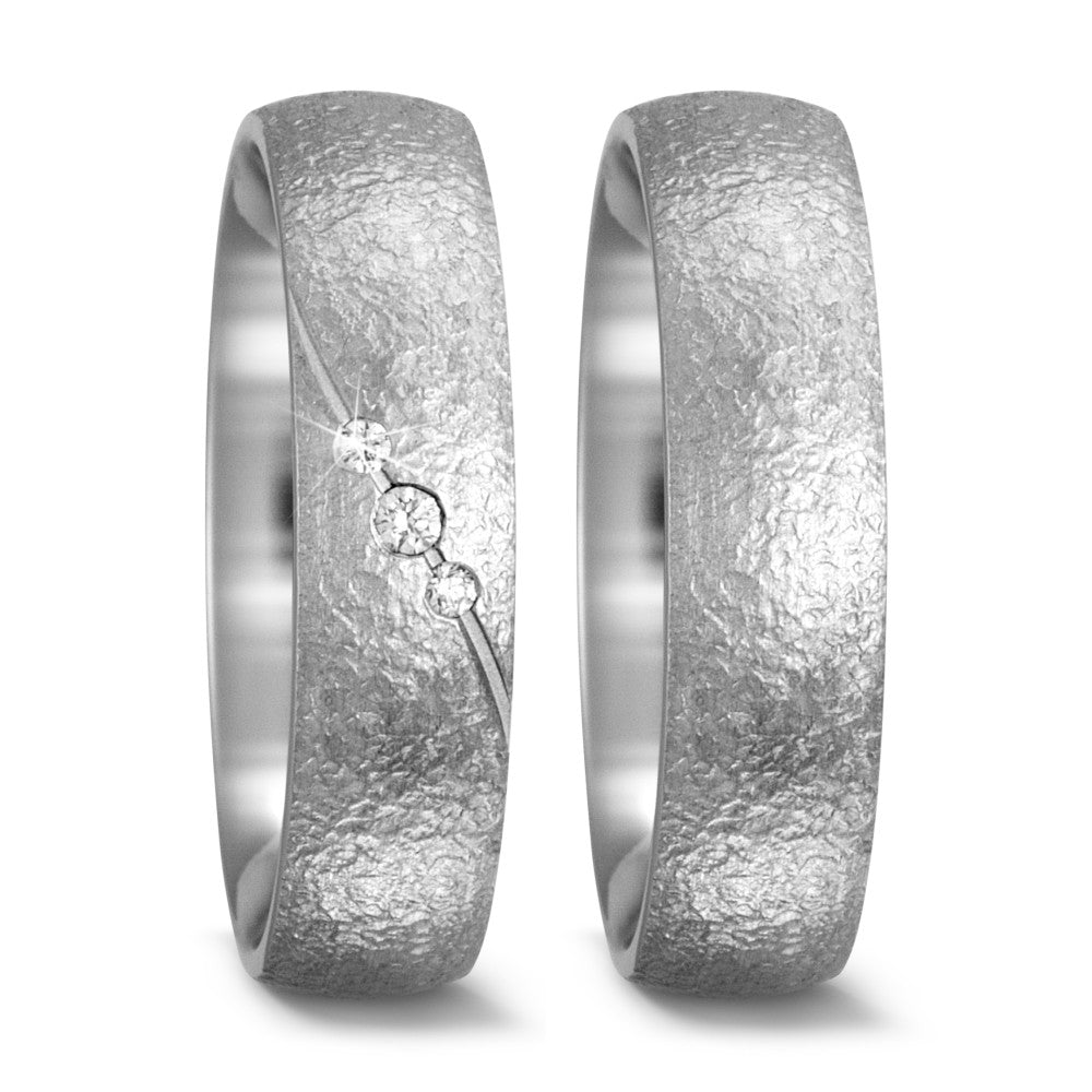 Anillo de pareja 750/oro blanco de 18 quilates