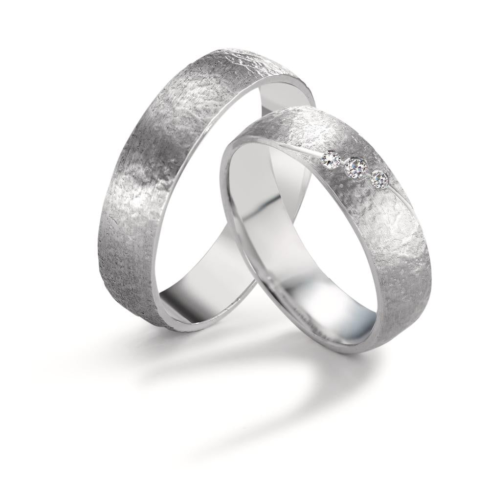 Anillo de pareja 750/oro blanco de 18 quilates