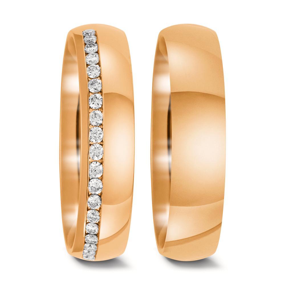 Anillo de pareja 750/oro rosa de 18 quilates
