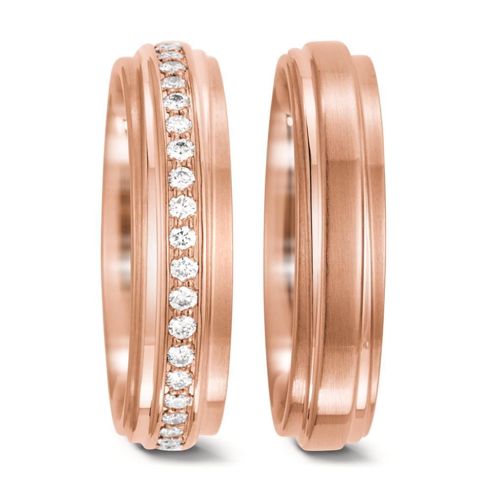 Anillo de pareja 750/oro rosa de 18 quilates