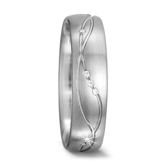 Anillo de pareja 750/oro blanco de 18 quilates Diamante blanco, 0.055 ct, 11 piedras, tw-vsi