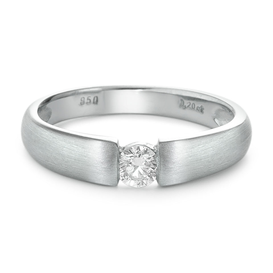 Anillo solitario 950 paladio Diamante 0.20 ct, w-si