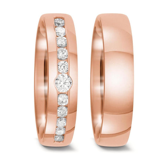 Anillo de pareja 750/oro rojo de 18 quilates