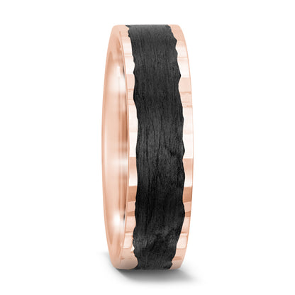 Anillo de pareja oro rosa de 585/14 kt, Carbón