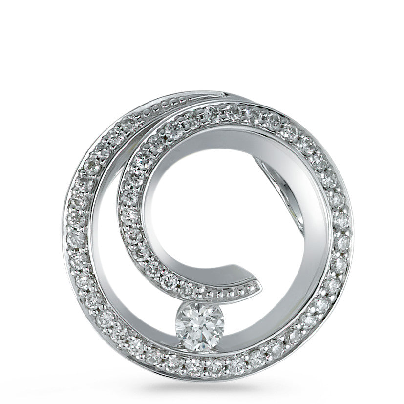 Colgante 750/oro blanco de 18 quilates Diamante 0.30 ct, 50 piedras, [Brillant], w-si Ø16 mm